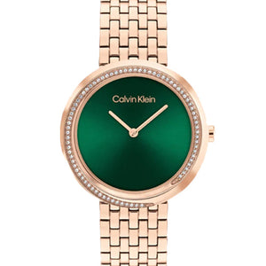 Calvin Klein Twisted Bezel  Green Dial  Women 34mm 25100068