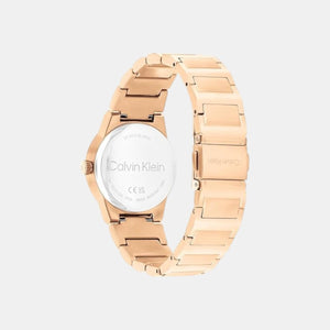Ck Linear Elegance Women Quartz Brown Dial Analog Stainless Steel Watch 25100078