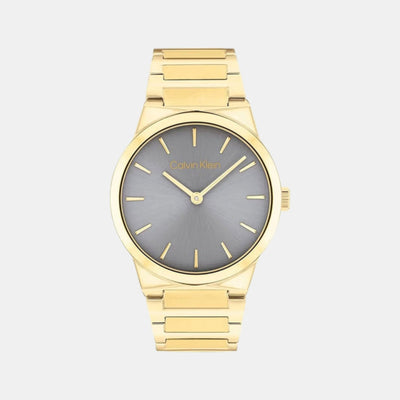 Ck Linear Elegance Women Quartz Grey Dial Analog Stainless Steel Watch 25100082