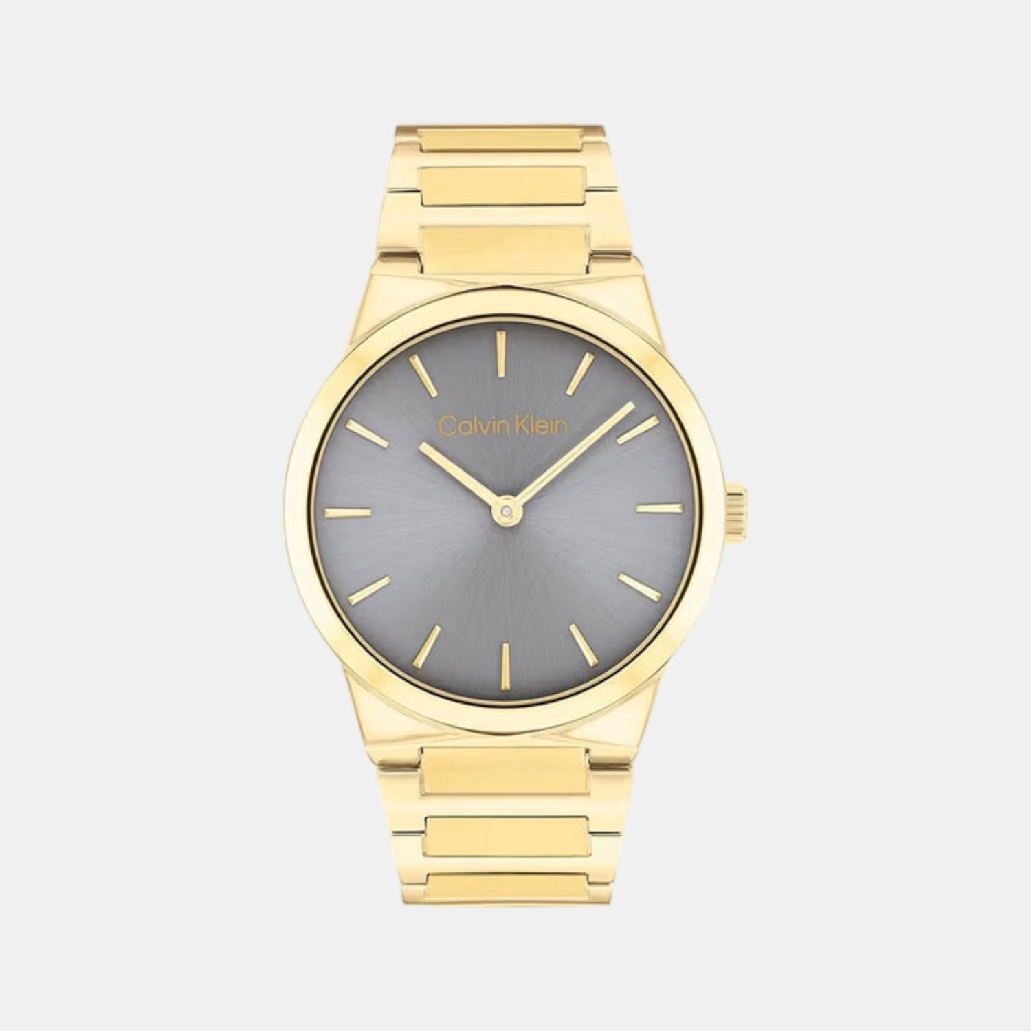 Ck Linear Elegance Women Quartz Grey Dial Analog Stainless Steel Watch 25100082