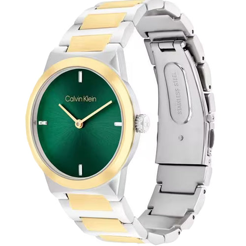 Calvin Klein Linear Elegance  Green Dial  Women 32mm 25100087