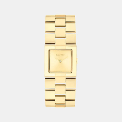 Ck Meridian Women Quartz Thin Gold Dial Analog Stainless Steel Watch 25100089