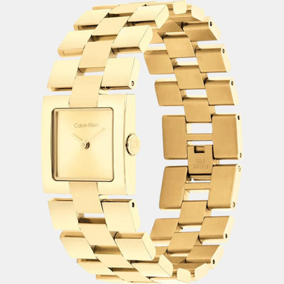Ck Meridian Women Quartz Thin Gold Dial Analog Stainless Steel Watch 25100089