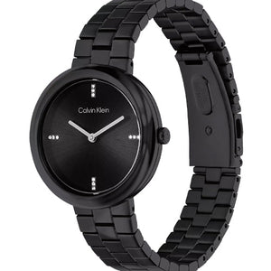 Calvin Klein Twisted Bezel Black Dial  Women 34mm 25100096