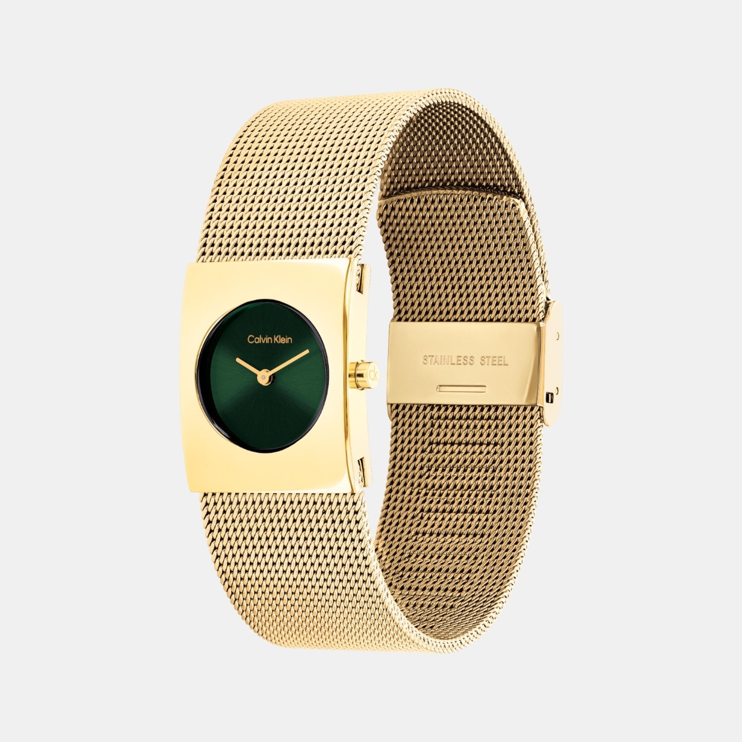 Ck Pulse Women Quartz Green Dial Analog Stainless Steel Watch 25100136