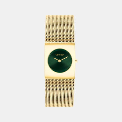 Ck Pulse Women Quartz Green Dial Analog Stainless Steel Watch 25100136