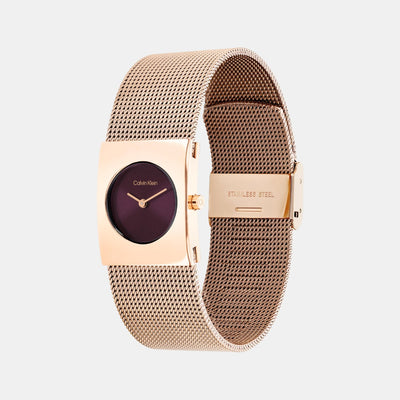 Ck Pulse Women Quartz Cherry Dial Analog Stainless Steel Watch 25100137