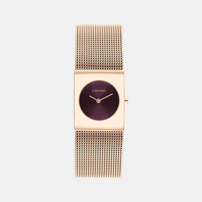 Ck Pulse Women Quartz Cherry Dial Analog Stainless Steel Watch 25100137