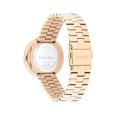 Calvin Klein Twisted Bezel Rose Gold Dial  Women 34mm 25100167