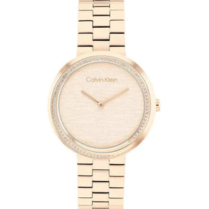 Calvin Klein Twisted Bezel Rose Gold Dial  Women 34mm 25100167
