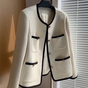 Riyo Statement Woolen Tweed Cardigan