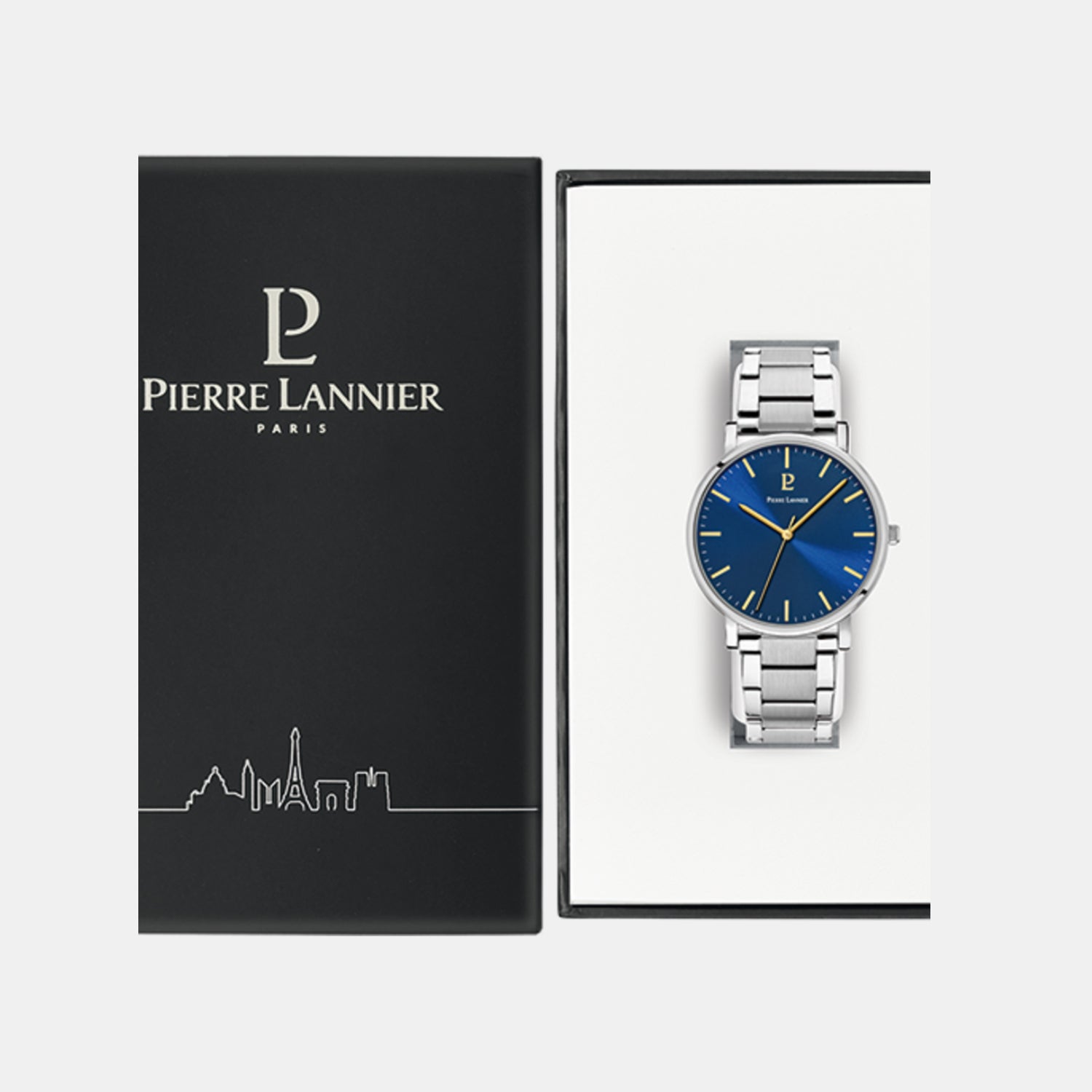 Essential Men Quartz Blue Dial Analog Stainless Steel Watch 251G161