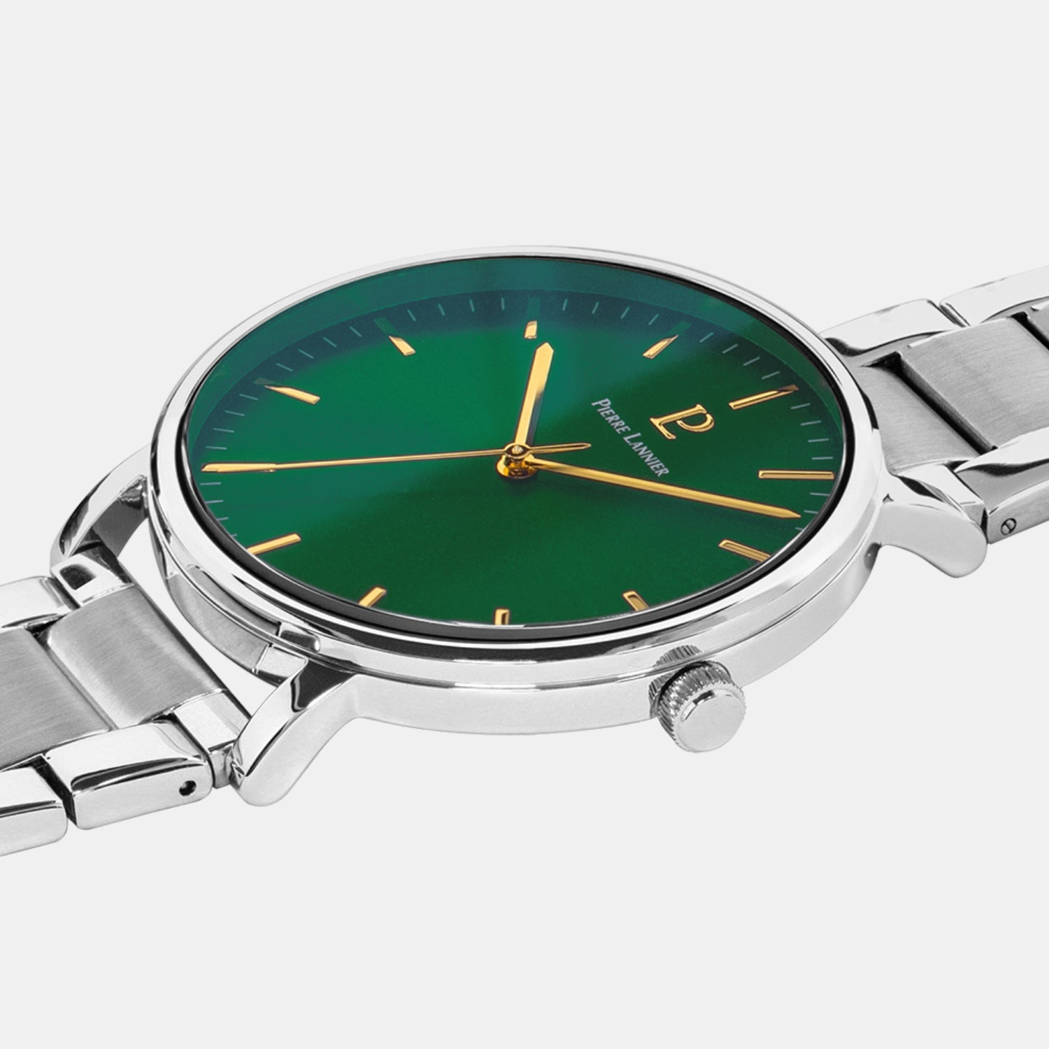 Essential Men Quartz Green Dial Analog Stainless Steel Watch 251G171