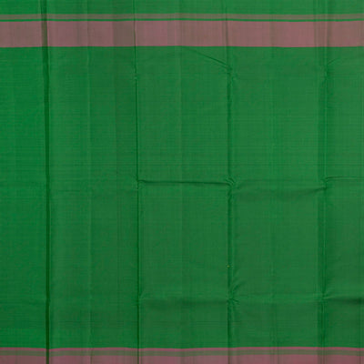 Lemon yellow Handloom Kanchipuram Korvai Silk Saree With Ganga Jamuna Border