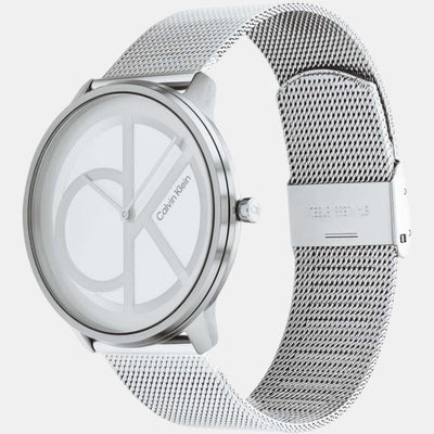 Ck Iconic Unisex Quartz Silver Dial Analog Stainless Steel Watch 25200027