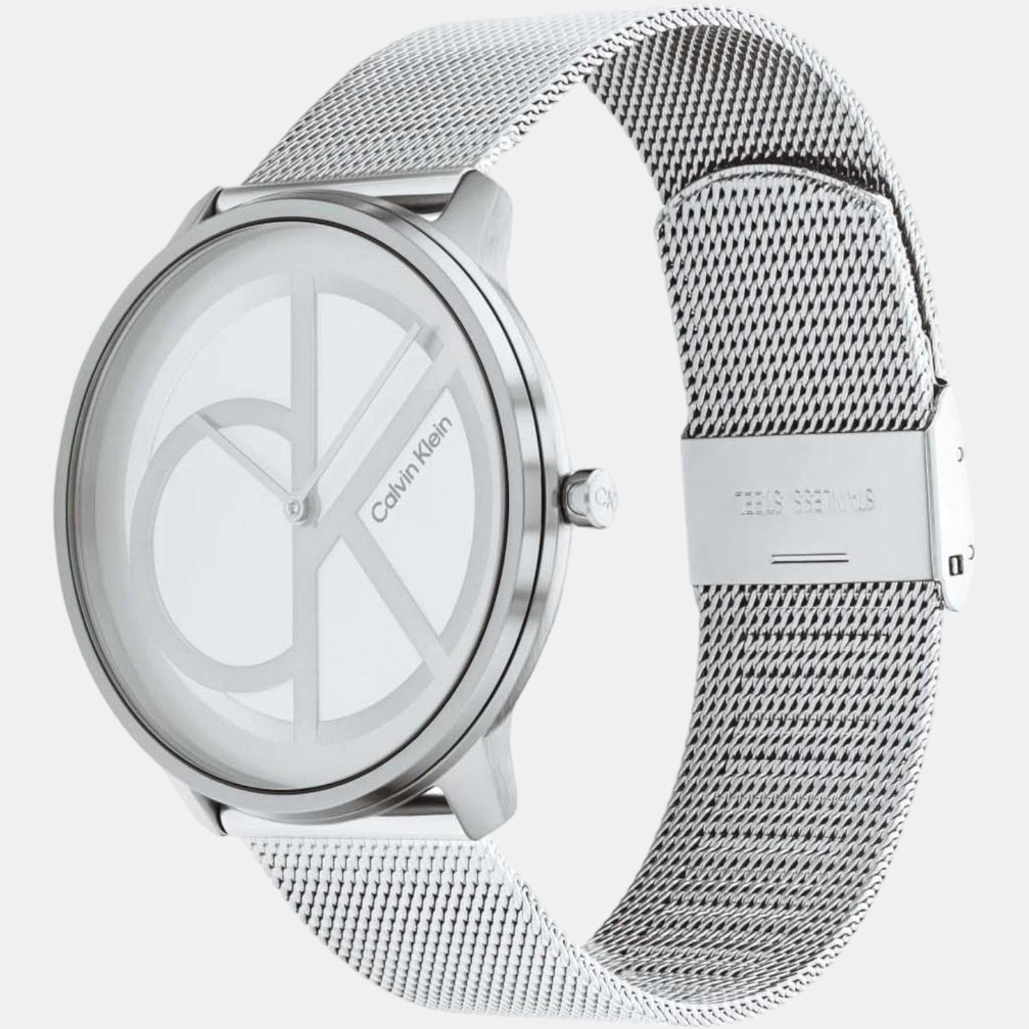 Ck Iconic Unisex Quartz Silver Dial Analog Stainless Steel Watch 25200027