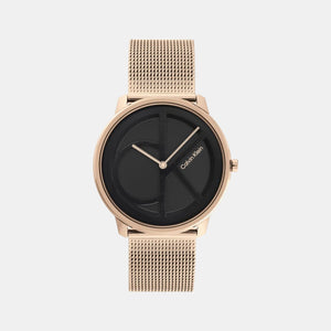 Ck Iconic Unisex Quartz Black Dial Analog Stainless Steel Watch 25200029