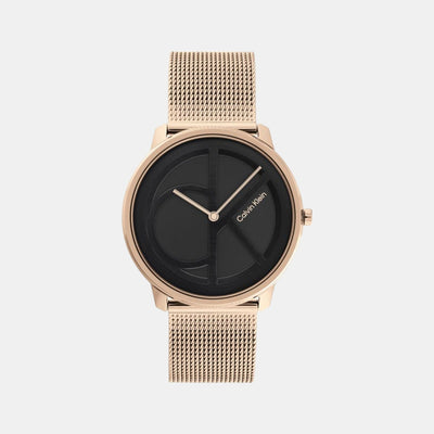 Ck Iconic Unisex Quartz Black Dial Analog Stainless Steel Watch 25200029