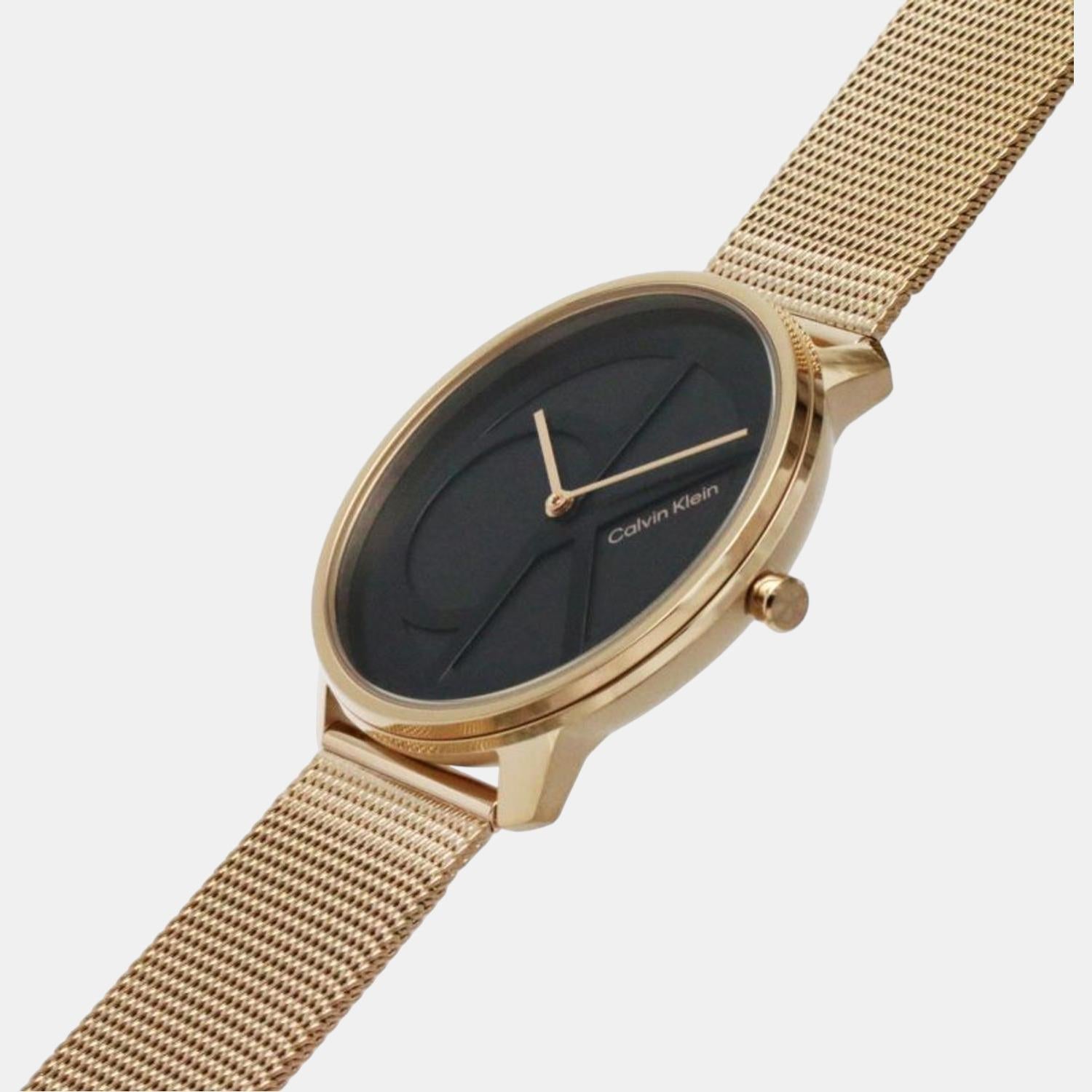 Ck Iconic Unisex Quartz Black Dial Analog Stainless Steel Watch 25200029