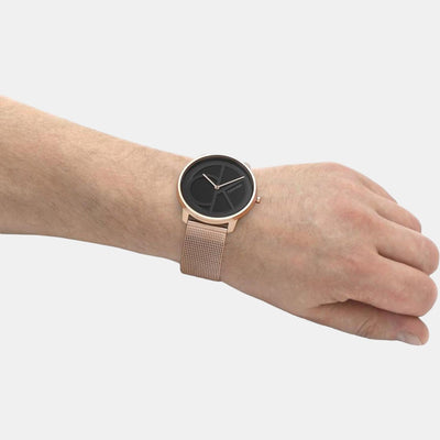 Ck Iconic Unisex Quartz Black Dial Analog Stainless Steel Watch 25200029
