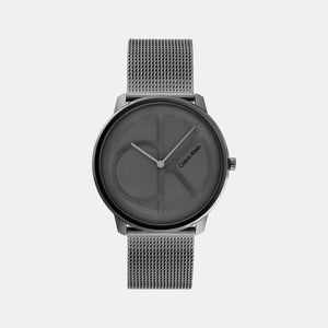 Ck Iconic Unisex Quartz Grey Dial Analog Stainless Steel Watch 25200030
