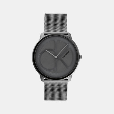 Ck Iconic Unisex Quartz Grey Dial Analog Stainless Steel Watch 25200030
