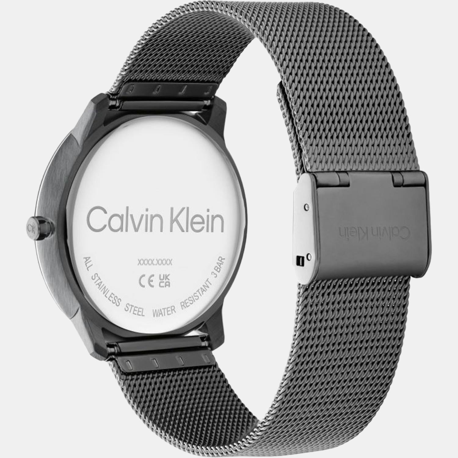 Ck Iconic Unisex Quartz Grey Dial Analog Stainless Steel Watch 25200030