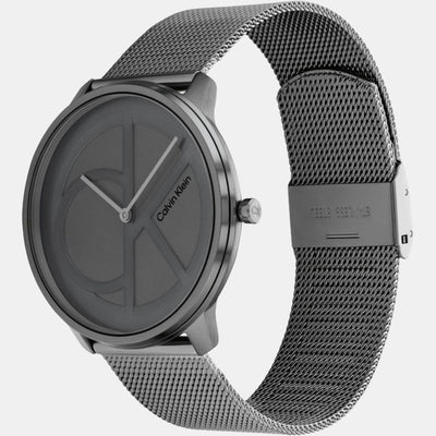 Ck Iconic Unisex Quartz Grey Dial Analog Stainless Steel Watch 25200030