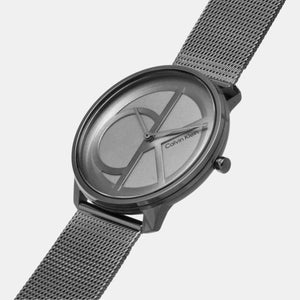 Ck Iconic Unisex Quartz Grey Dial Analog Stainless Steel Watch 25200030