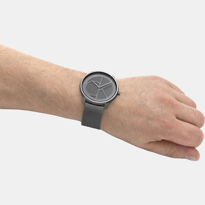 Ck Iconic Unisex Quartz Grey Dial Analog Stainless Steel Watch 25200030