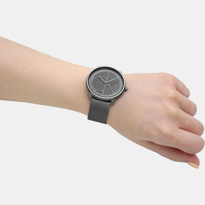 Ck Iconic Unisex Quartz Grey Dial Analog Stainless Steel Watch 25200030