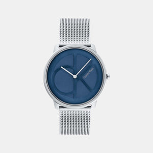 Ck Iconic Unisex Quartz Blue Dial Analog Stainless Steel Watch 25200031