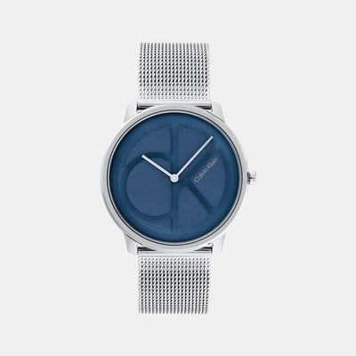 Ck Iconic Unisex Quartz Blue Dial Analog Stainless Steel Watch 25200031