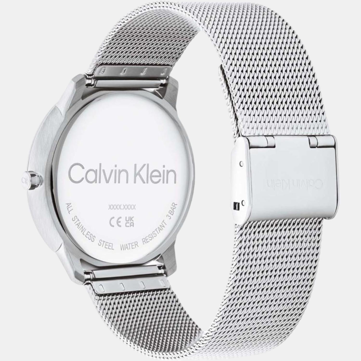 Ck Iconic Unisex Quartz Blue Dial Analog Stainless Steel Watch 25200031