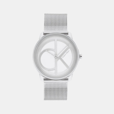 Ck Iconic Unisex Quartz Silver Dial Analog Stainless Steel Watch 25200032