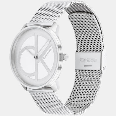 Ck Iconic Unisex Quartz Silver Dial Analog Stainless Steel Watch 25200032