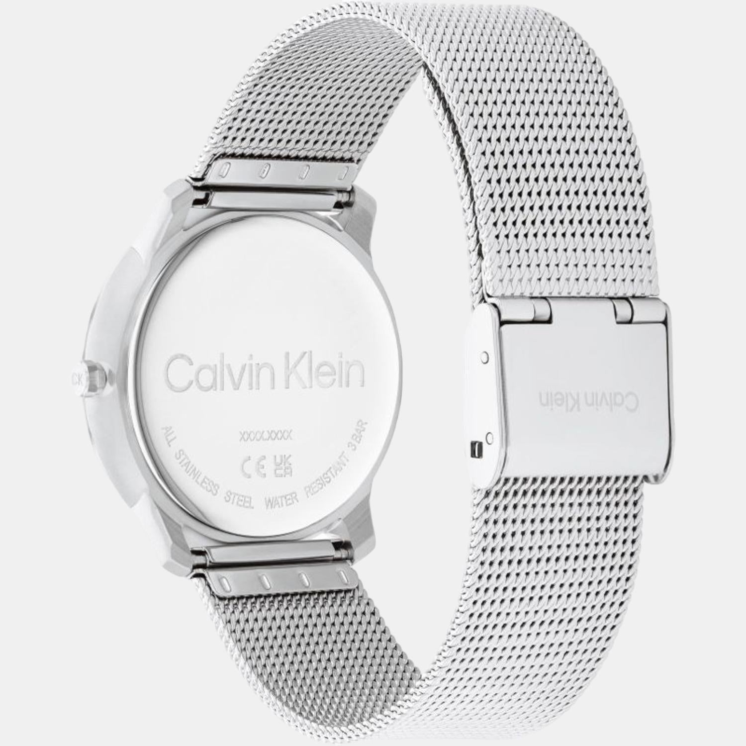 Ck Iconic Unisex Quartz Silver Dial Analog Stainless Steel Watch 25200032