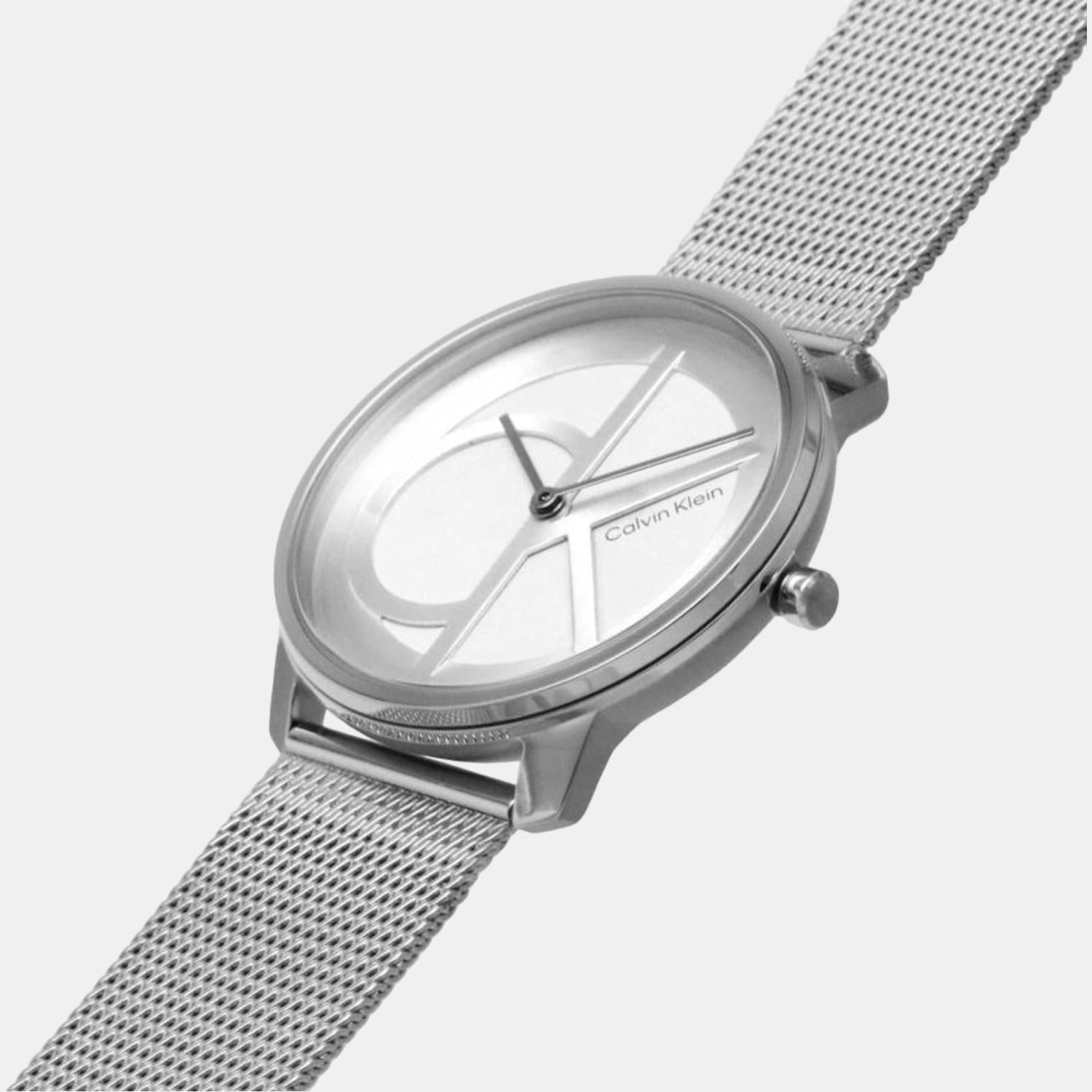 Ck Iconic Unisex Quartz Silver Dial Analog Stainless Steel Watch 25200032