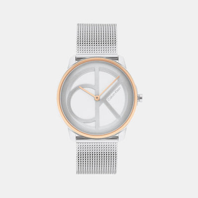Ck Iconic Unisex Quartz Silver Dial Analog Stainless Steel Watch 25200033