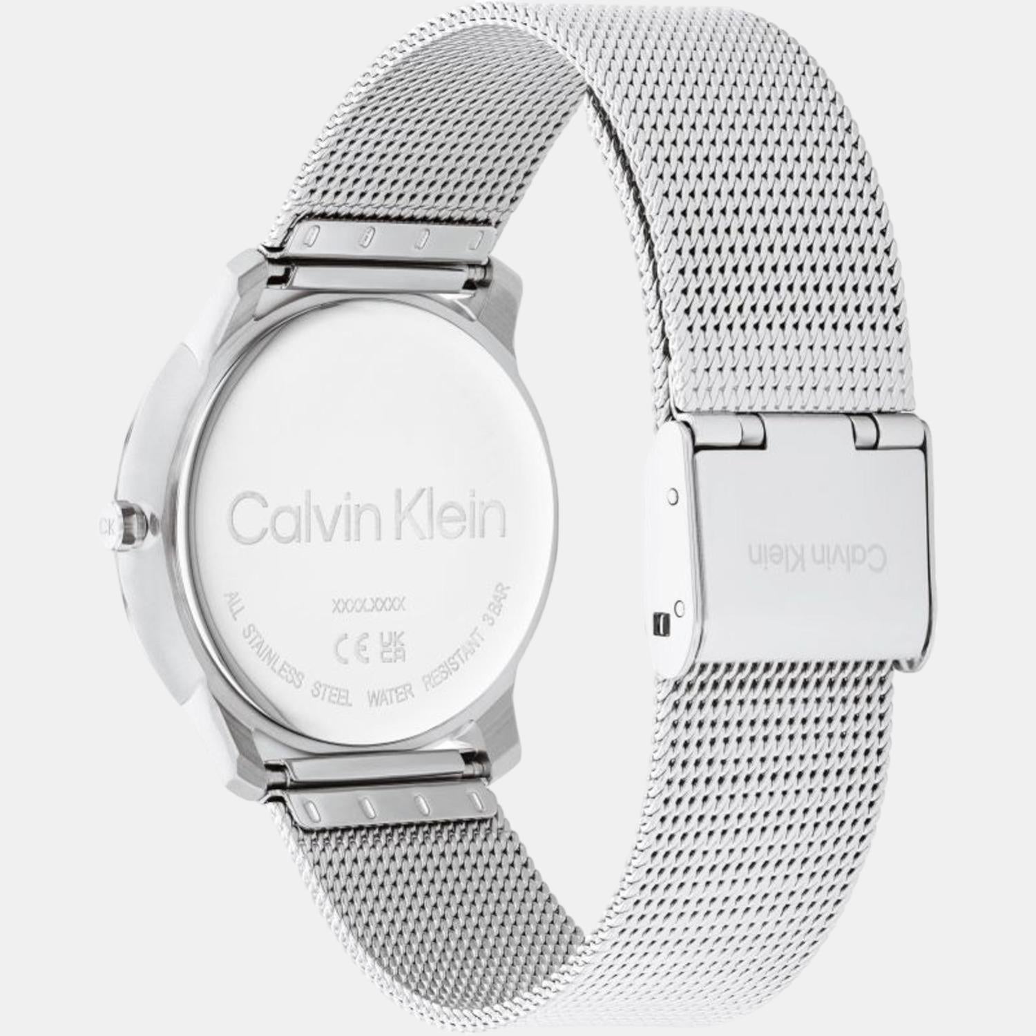 Ck Iconic Unisex Quartz Silver Dial Analog Stainless Steel Watch 25200033