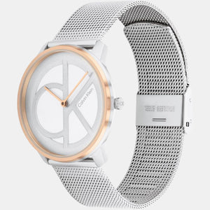Ck Iconic Unisex Quartz Silver Dial Analog Stainless Steel Watch 25200033