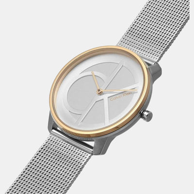 Ck Iconic Unisex Quartz Silver Dial Analog Stainless Steel Watch 25200033