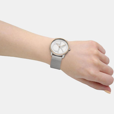 Ck Iconic Unisex Quartz Silver Dial Analog Stainless Steel Watch 25200033
