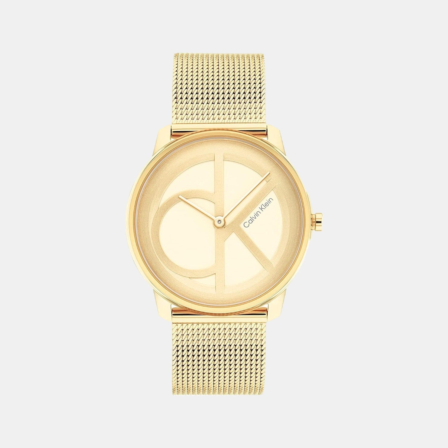 Ck Iconic Unisex Quartz Yellow Dial Analog Stainless Steel Watch 25200034