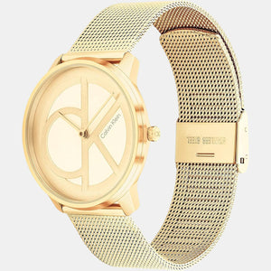 Ck Iconic Unisex Quartz Yellow Dial Analog Stainless Steel Watch 25200034