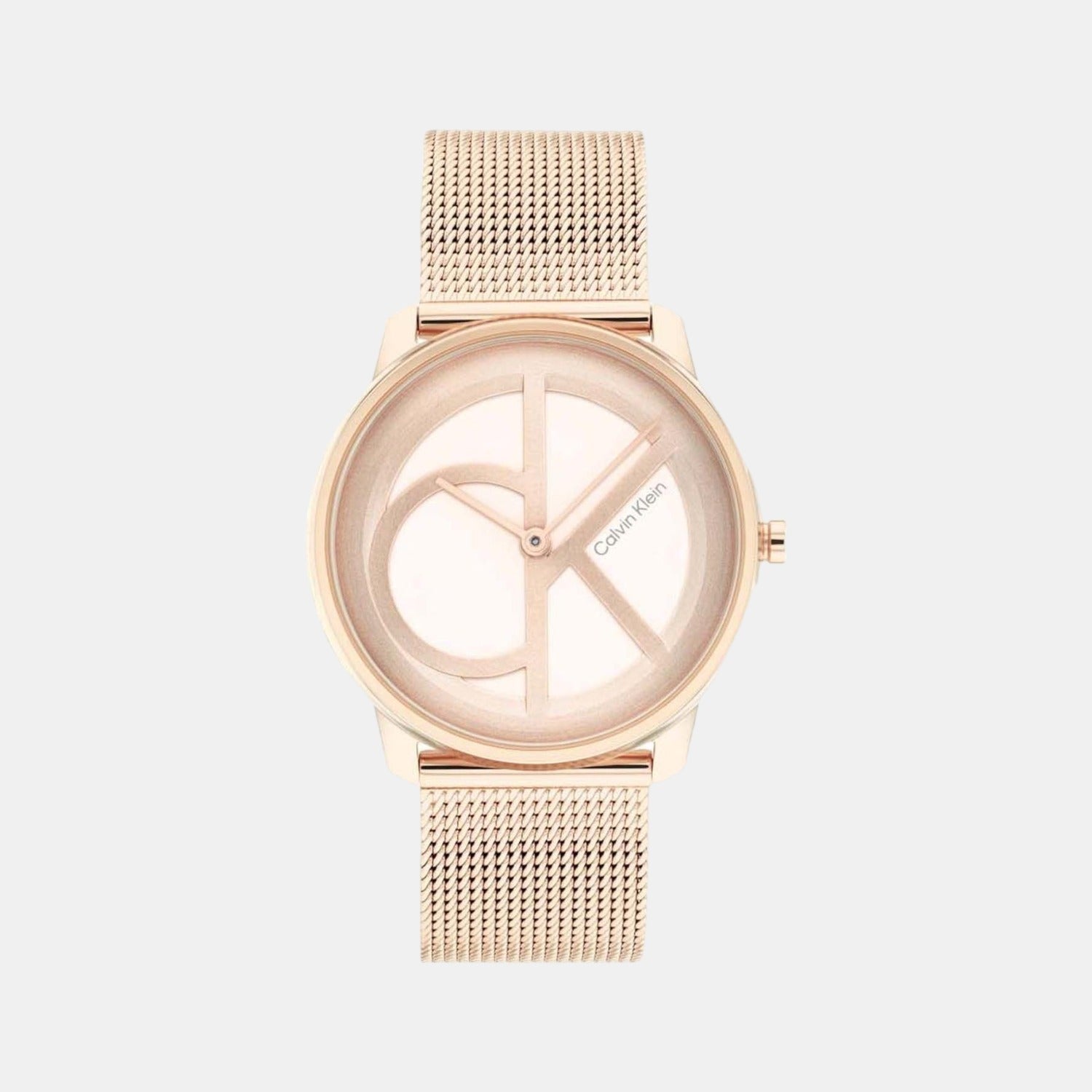 Ck Iconic Unisex Quartz Gold Dial Analog Stainless Steel Watch 25200035