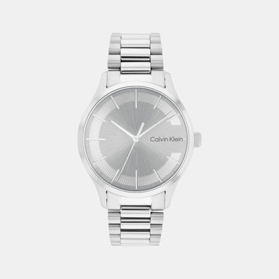 Ck Iconic Unisex Quartz Grey Dial Analog Stainless Steel Watch 25200036