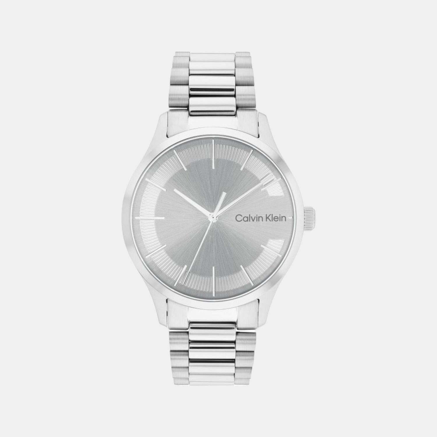 Ck Iconic Unisex Quartz Grey Dial Analog Stainless Steel Watch 25200036