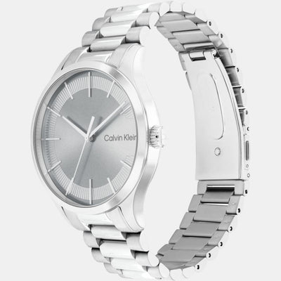 Ck Iconic Unisex Quartz Grey Dial Analog Stainless Steel Watch 25200036