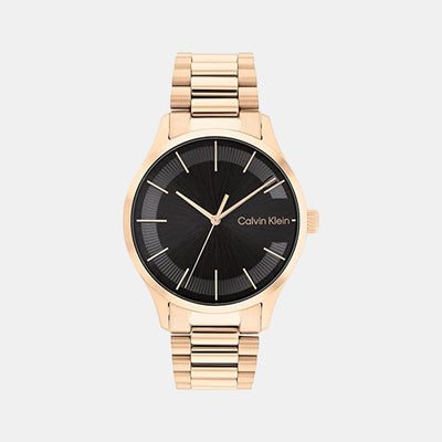 Ck Iconic Unisex Quartz Black Dial Analog Stainless Steel Watch 25200037